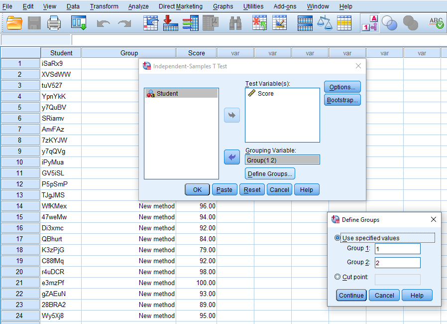 Defining group variables