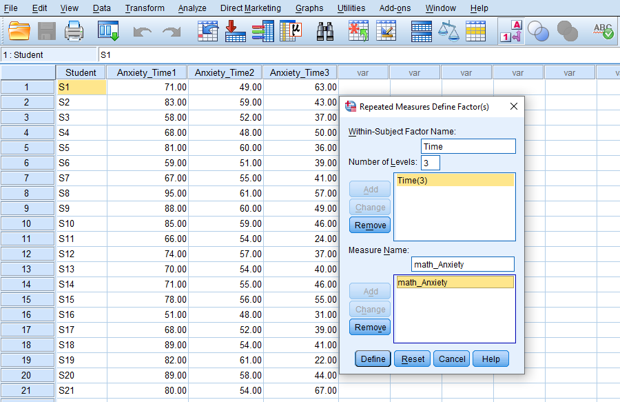 SPSS One-Way Repeated Measures ANOVA
