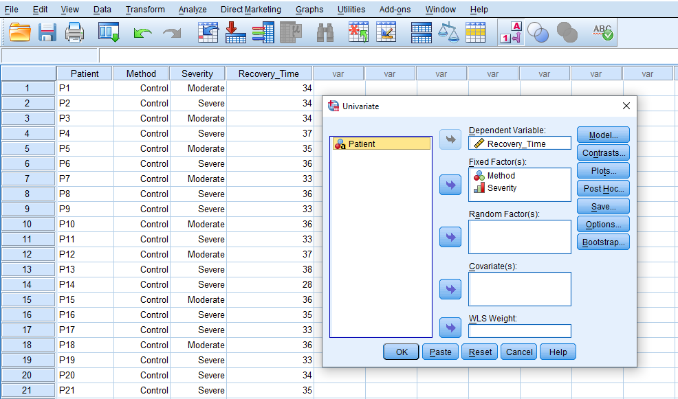 SPSS Two-Way ANOVA menu